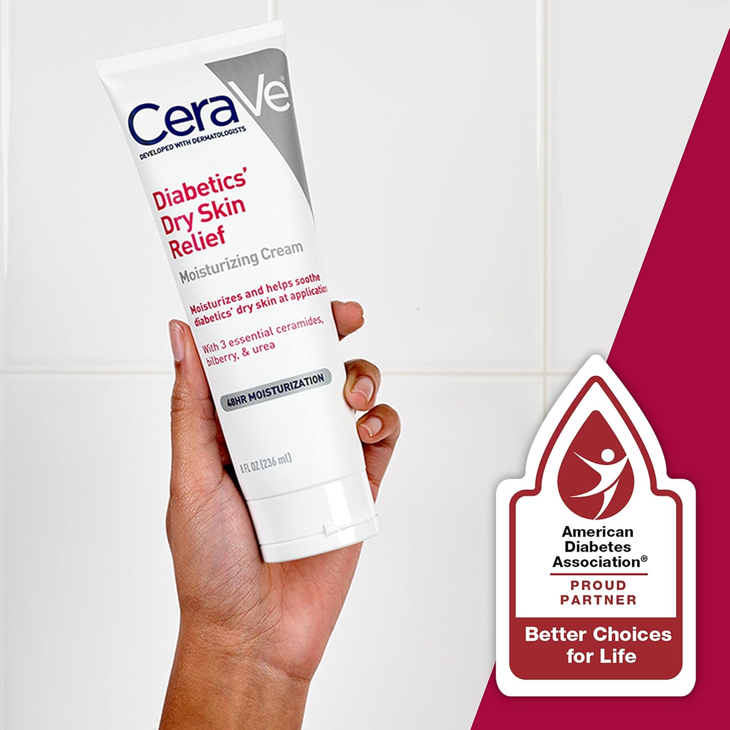 Cerave Diabetics Dry Skin Relief Moisturizing Cream-236ml thumbnail 3