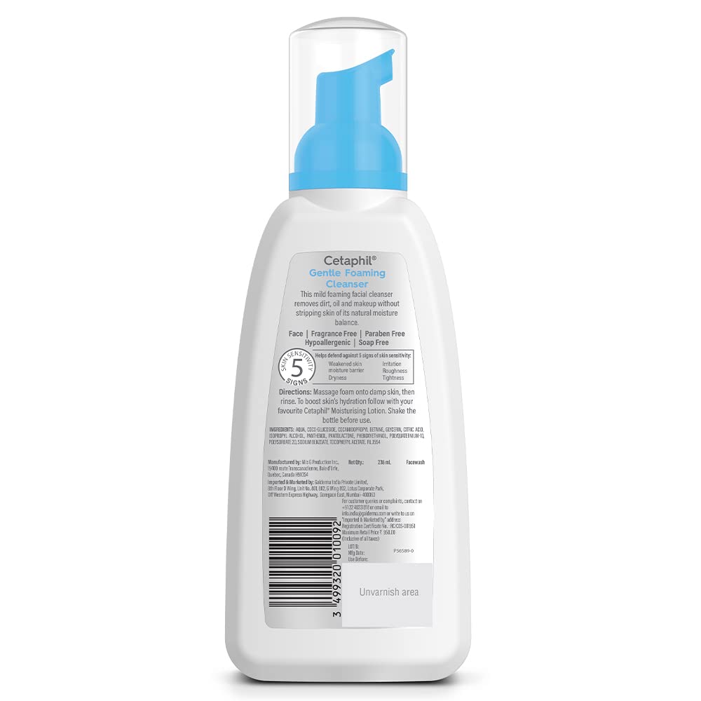 Cetaphil Gentle Foaming Cleanser for All Skin Types-236ml