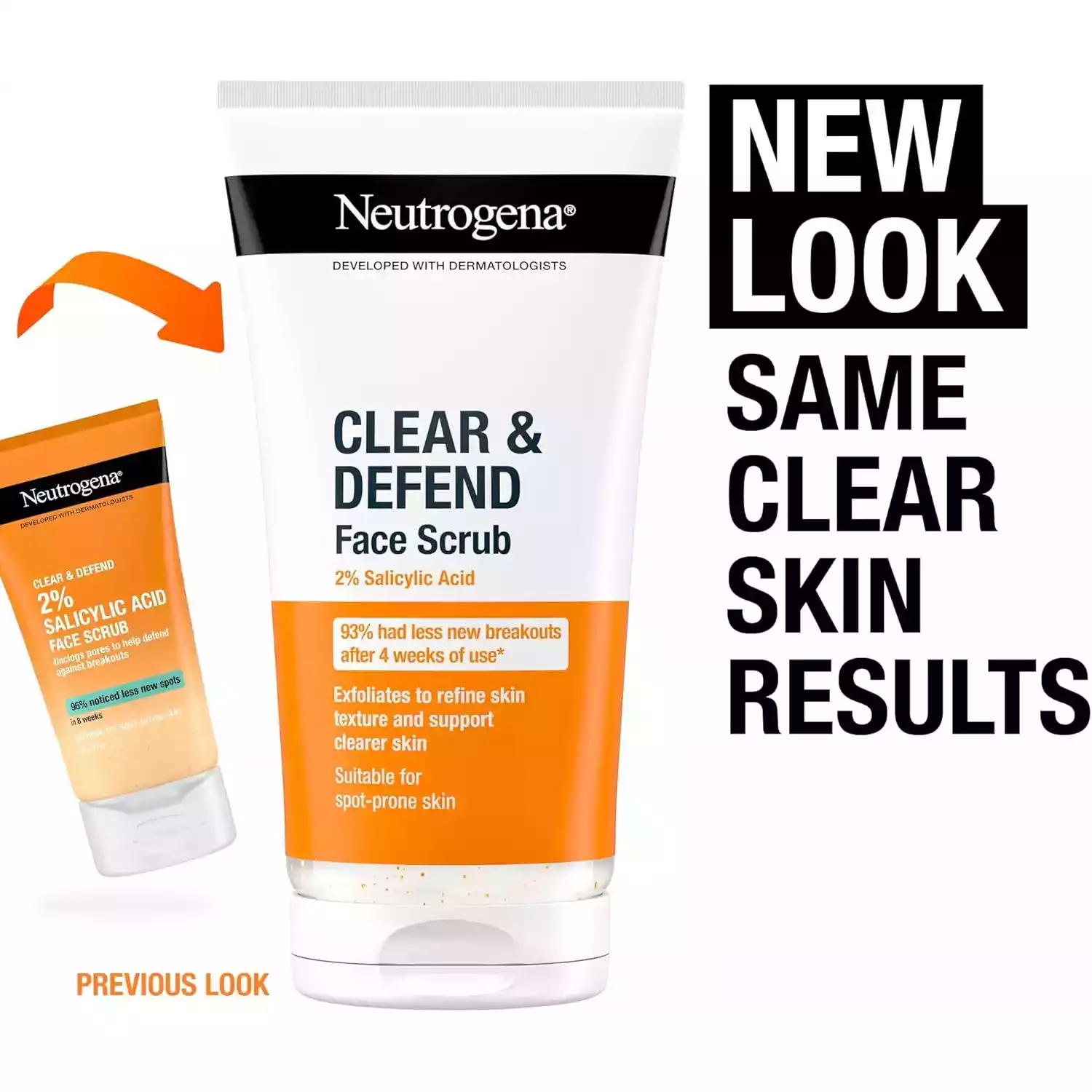 Neutrogena Clear & Defend Salicylic Acid Face Scrub-150ml