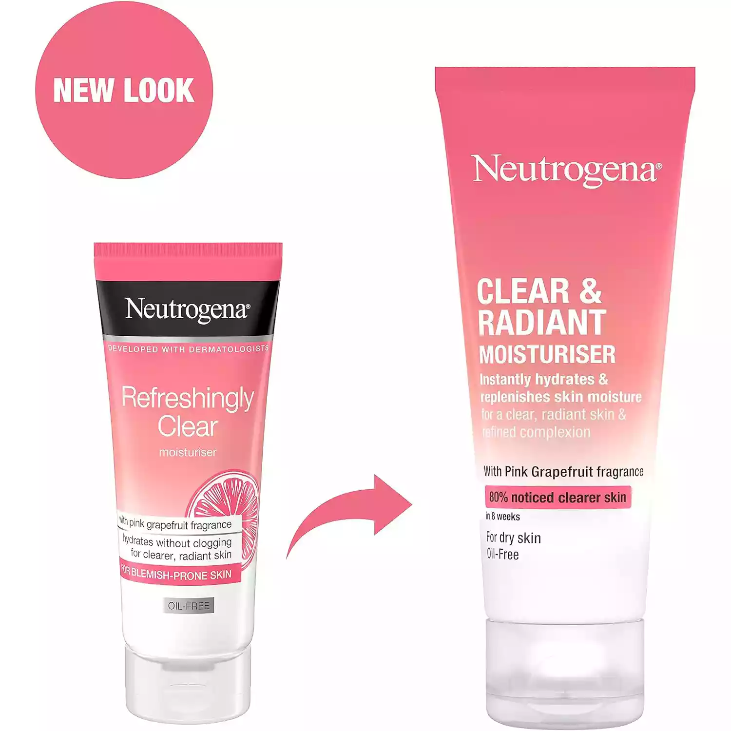 Neutrogena Clear & Radiant Moisturiser with Pink Grapefruit Fragrance-50ml