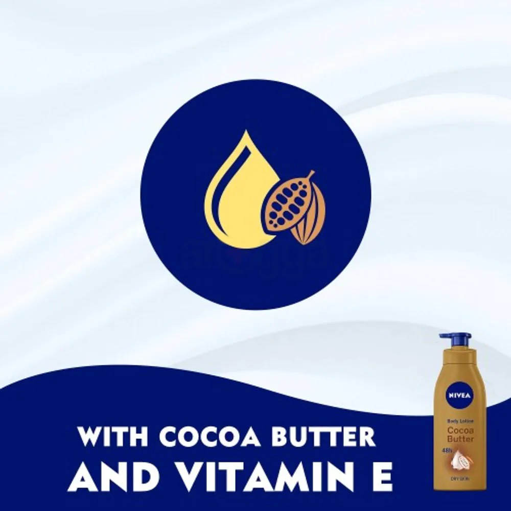 Nivea Body Lotion Cocoa Butter & Vitamin E 48h Deep Moisture Care-400ml thumbnail 4