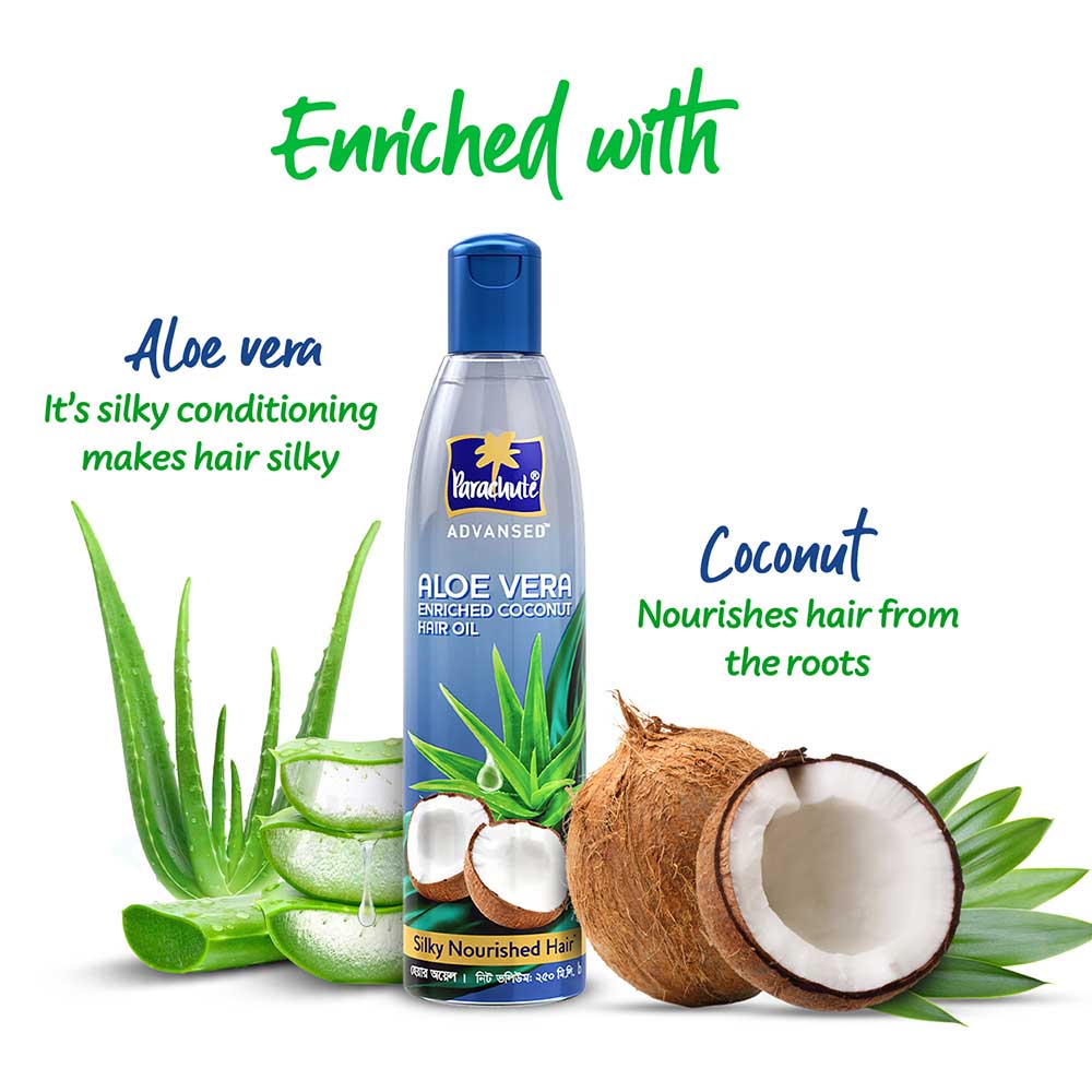 Parachute Advansed Aloe Vera Enriched Coconut Hair Oil-250ml 2 Pack thumbnail 4