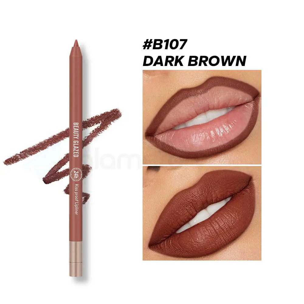 Beauty Glazed Waterproof Lip Liner-Dark Brown B107 thumbnail 3