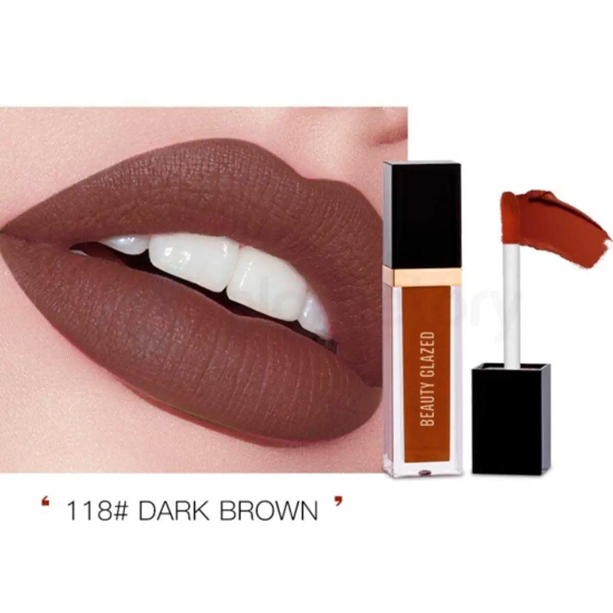 Beauty Glazed Matte Liquid Lipstick-Dark Brown 118 thumbnail 3