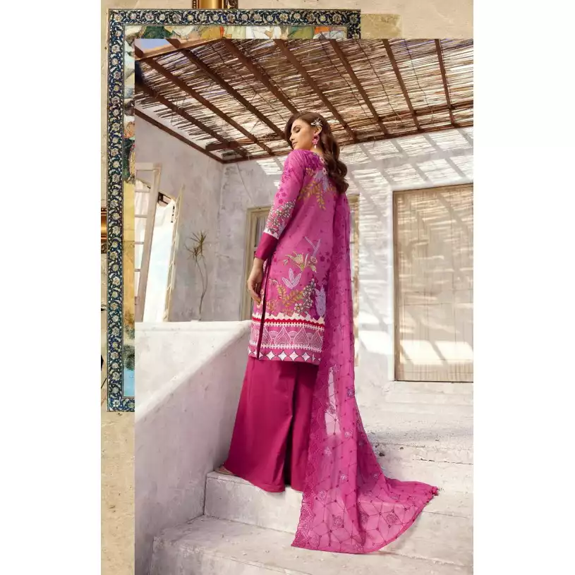 Pakistani Luxury Printed Lawn with Embroidered Chiffon Dupatta-10124