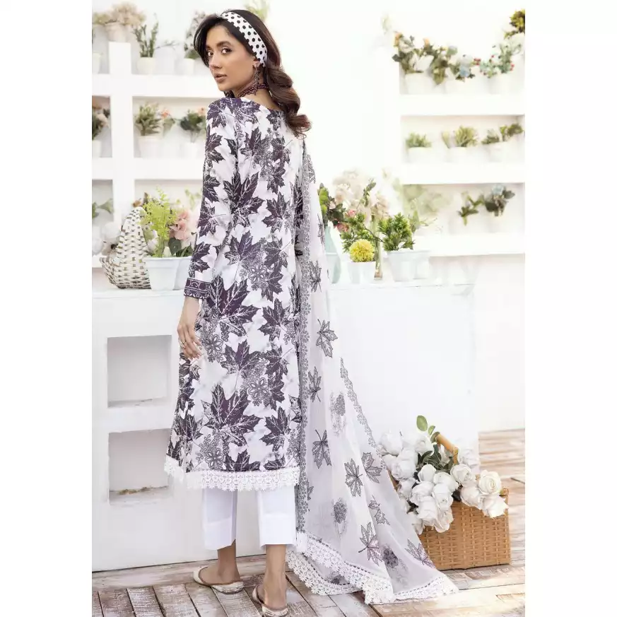 Pakistani Luxury Printed Lawn with Embroidered Chiffon Dupatta-10127