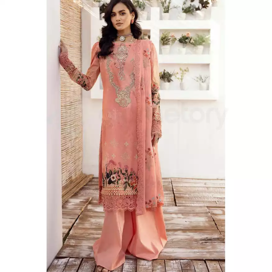 Pakistani Luxury Printed Lawn with Embroidered Chiffon Dupatta-10128