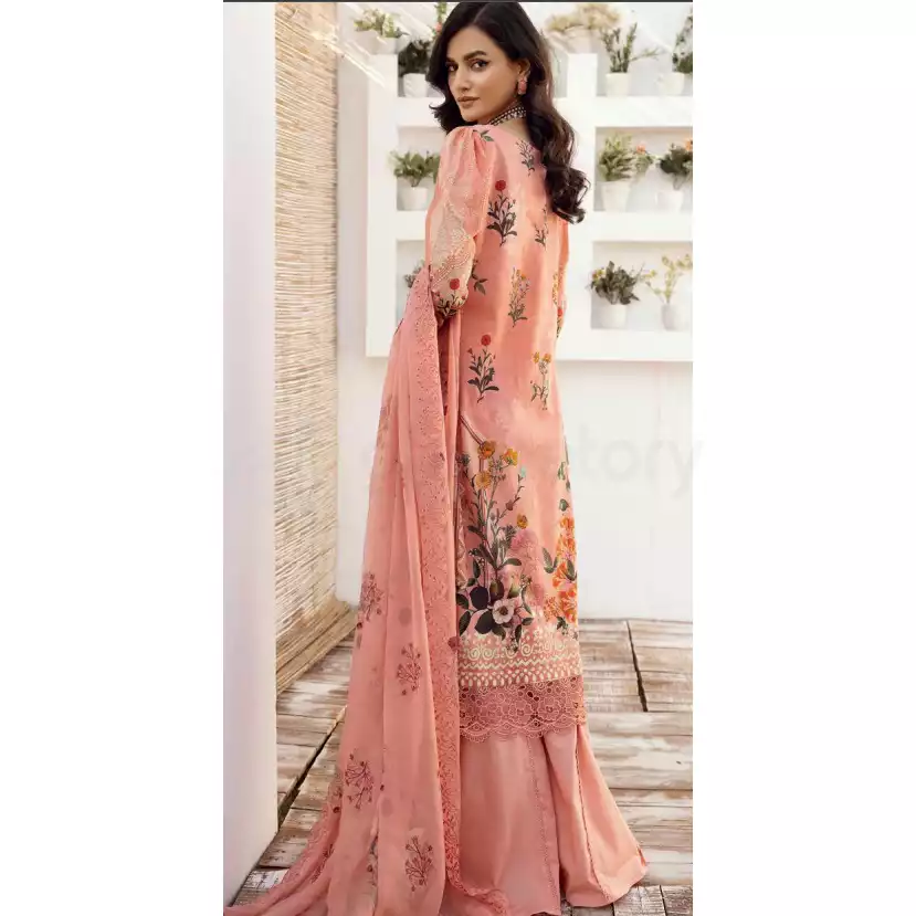 Pakistani Luxury Printed Lawn with Embroidered Chiffon Dupatta-10128