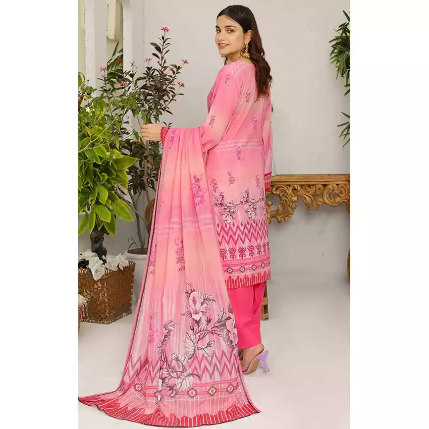 Bin Hameed Digital Printed Embroidered Cut-Work Chicken Kari Bakht Lawn with Voil Dupatta SF-8043