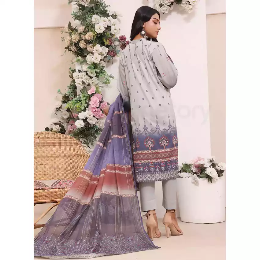 Bin Hameed Digital Printed Embroidered Cut-Work Chicken Kari Bakht Lawn with Voil Dupatta