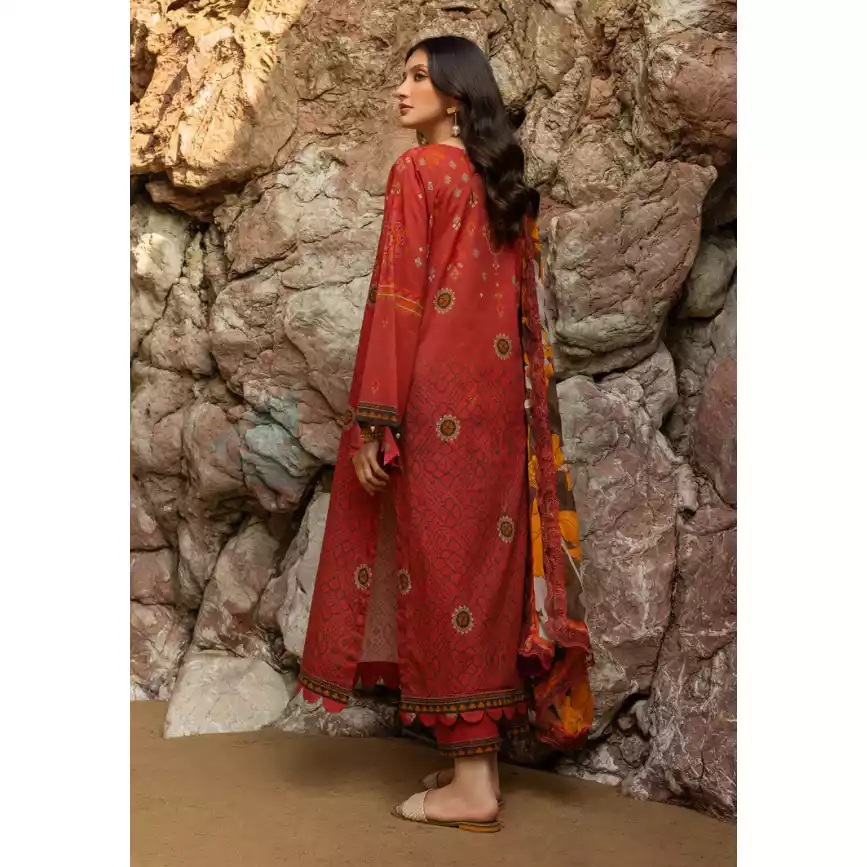CHARIZMA Luxury Printed Lawn with Embroidered Cut-Work Chiffon Dupatta-10146