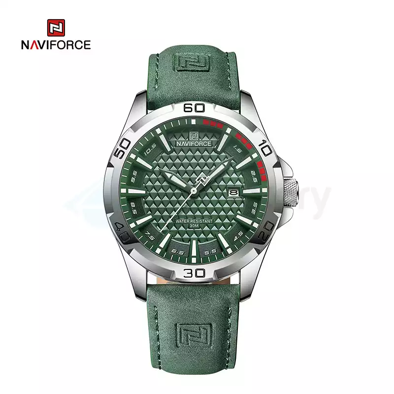 Naviforce Men's Watch with Date & Belt Strap 8023 L-Green