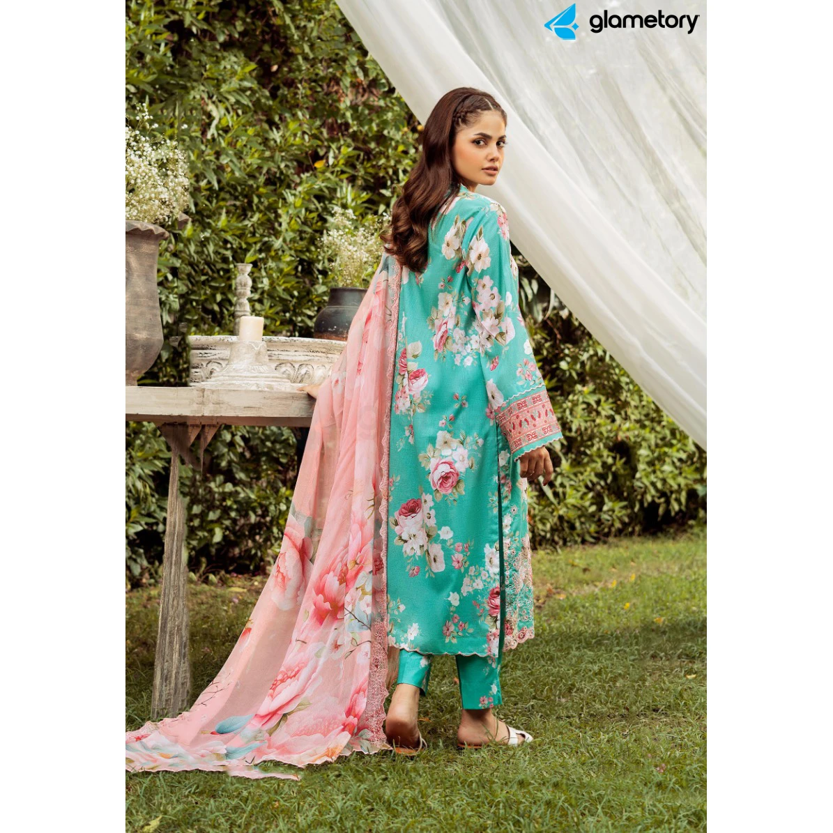 Pakistani Luxury Digital Printed Lawn with Chiffon Dupatta-25022622