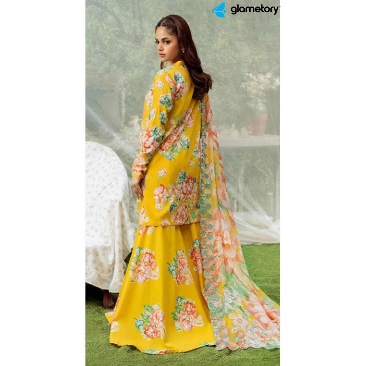 Pakistani Luxury Digital Printed Lawn with Chiffon Dupatta-25022627