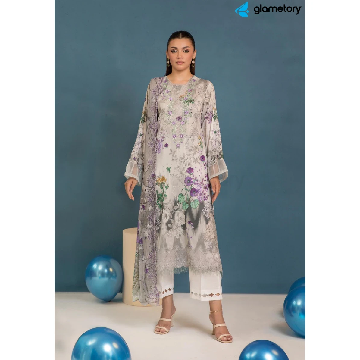 Pakistani Luxury Digital Printed Lawn with Chiffon Dupatta-25022629