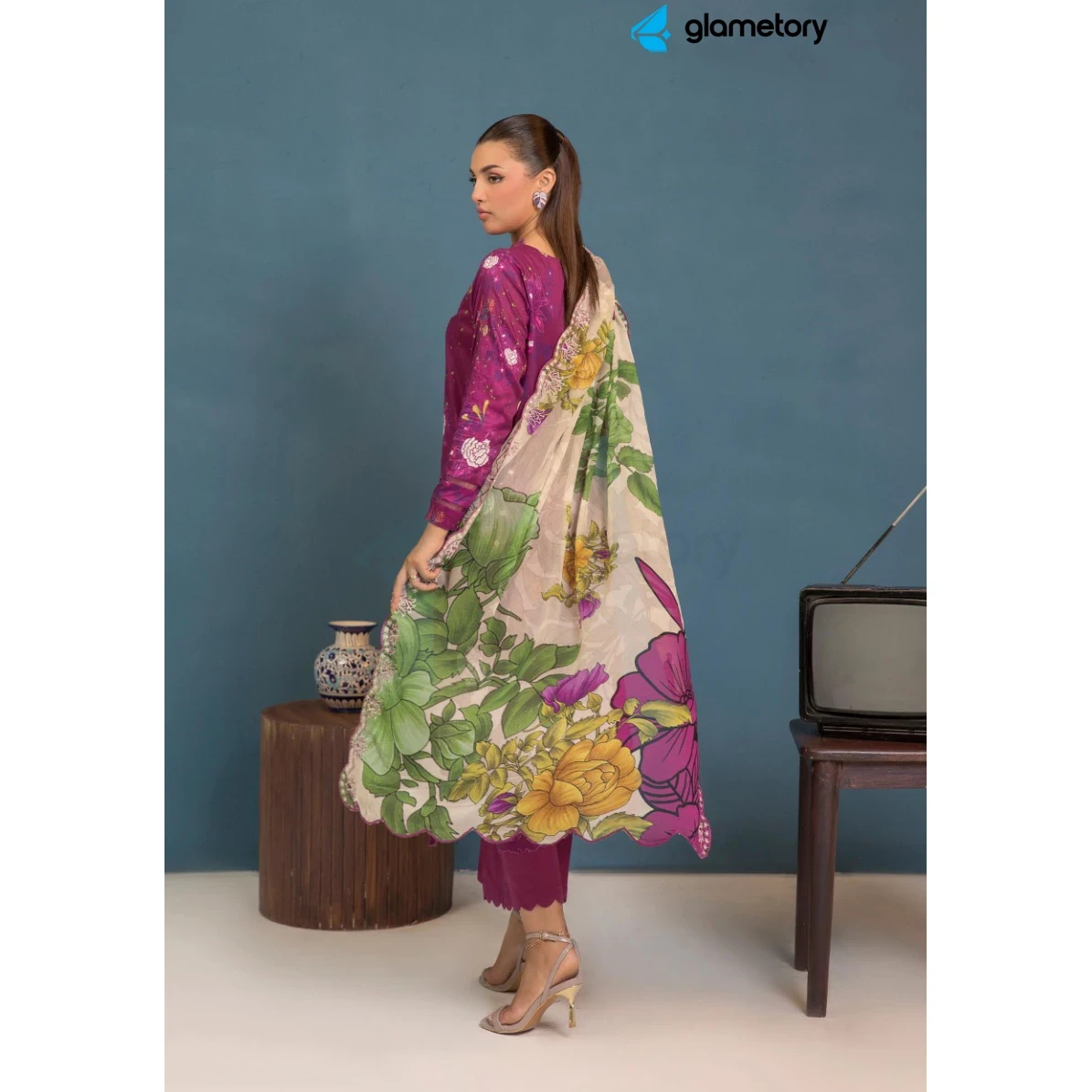 Pakistani Luxury Digital Printed Lawn with Chiffon Dupatta-25022631