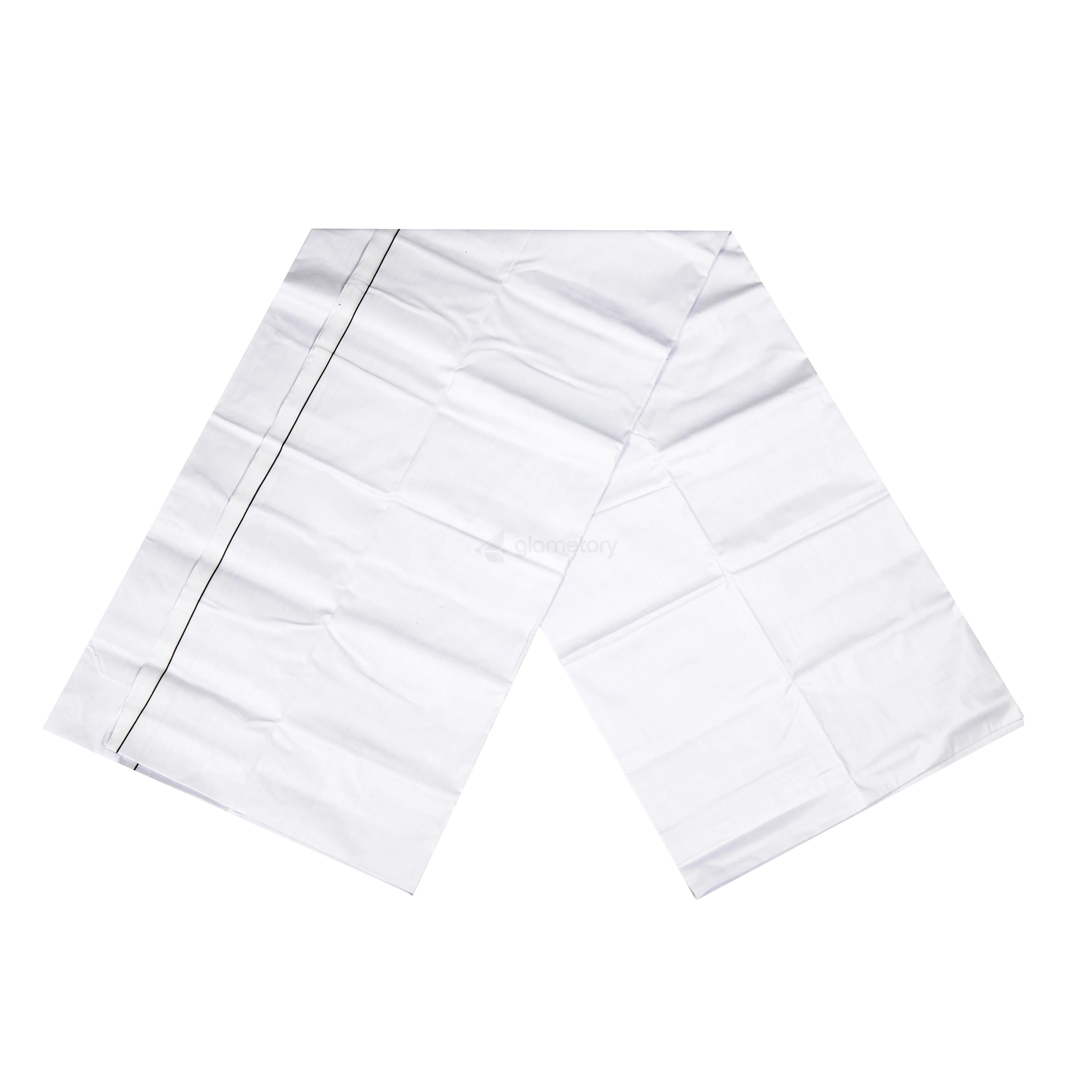 White Color Stitched Cotton Lungi-11052515