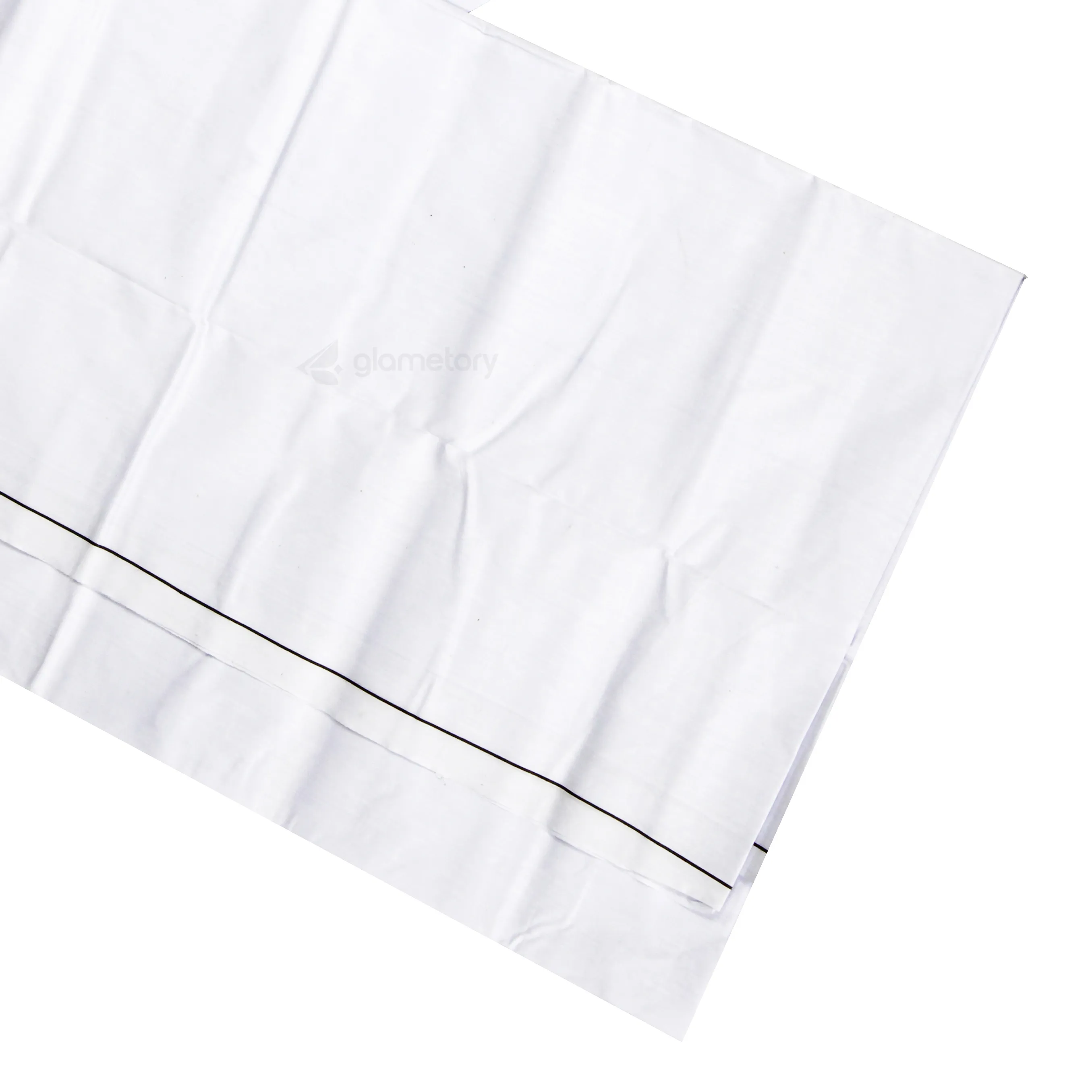 White Color Stitched Cotton Lungi-11052515