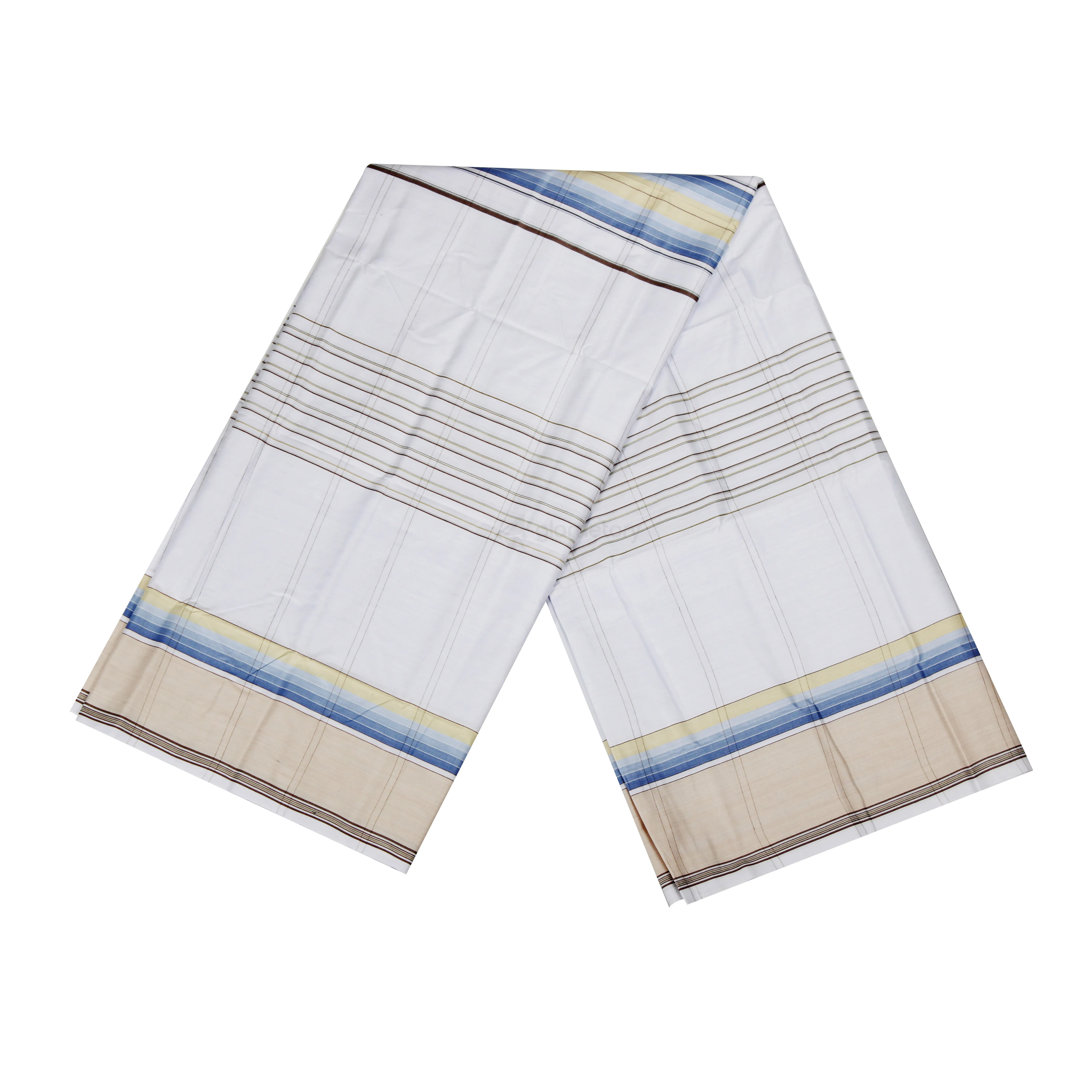 White Striped Cotton Lungi-11052517