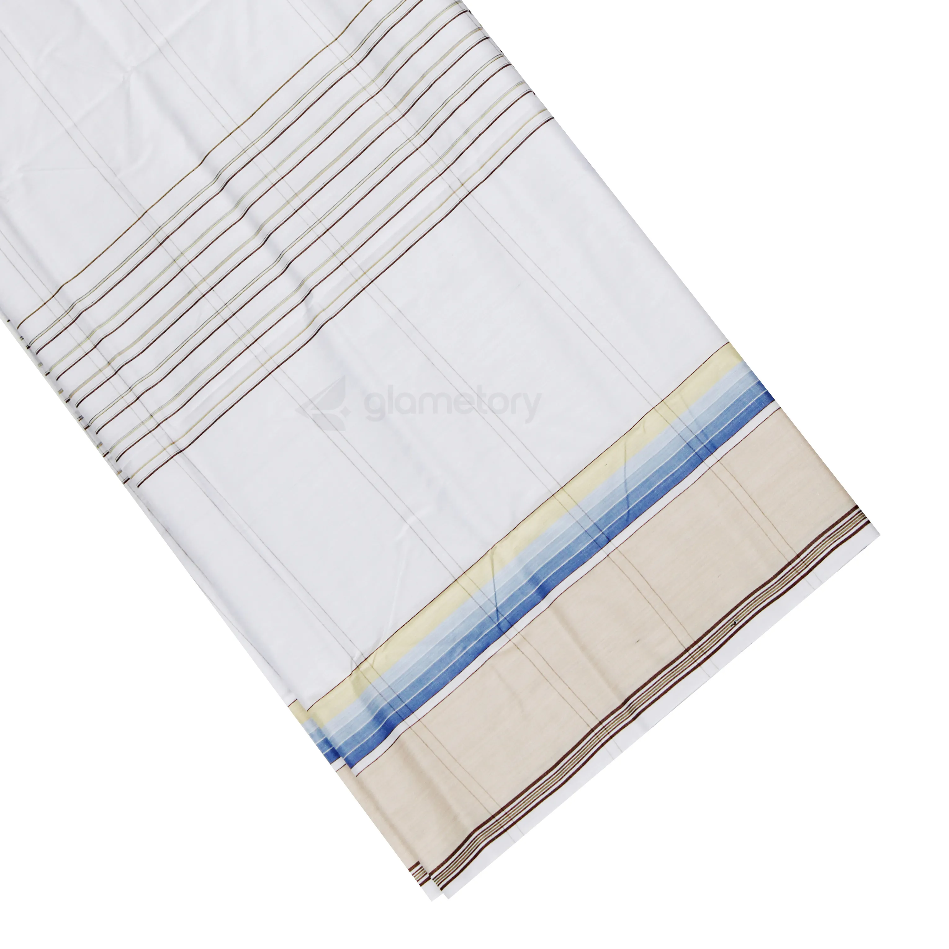 White Striped Cotton Lungi-11052517