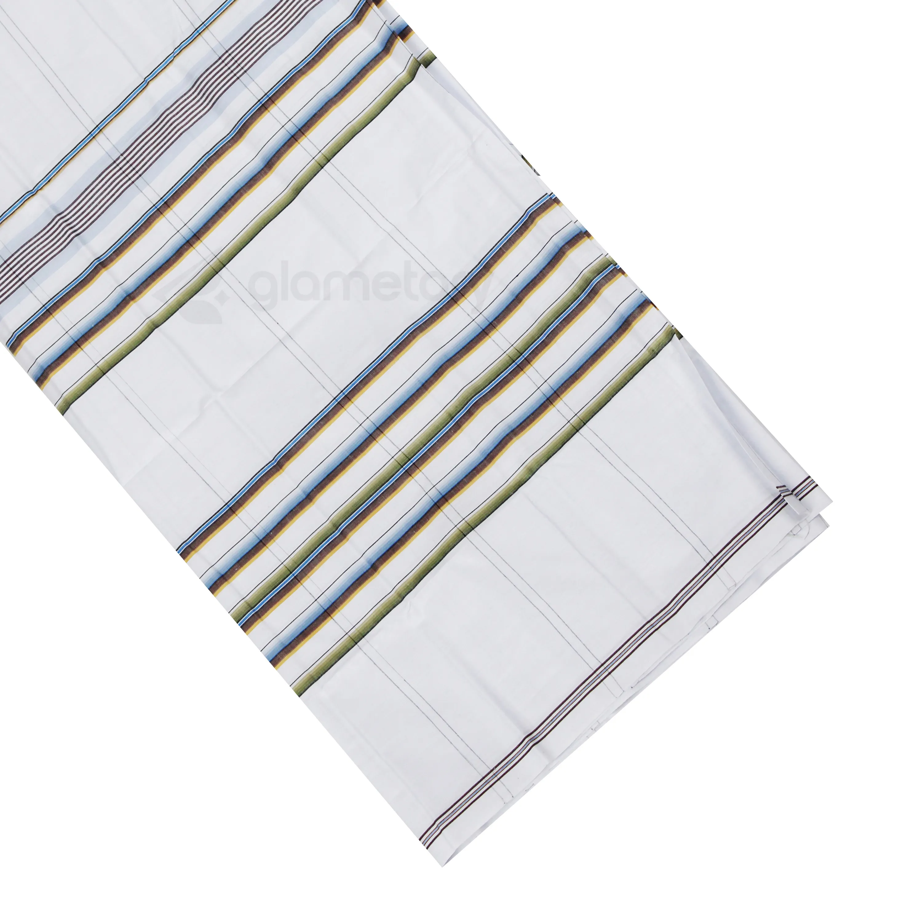 White Striped Cotton Lungi-11052518