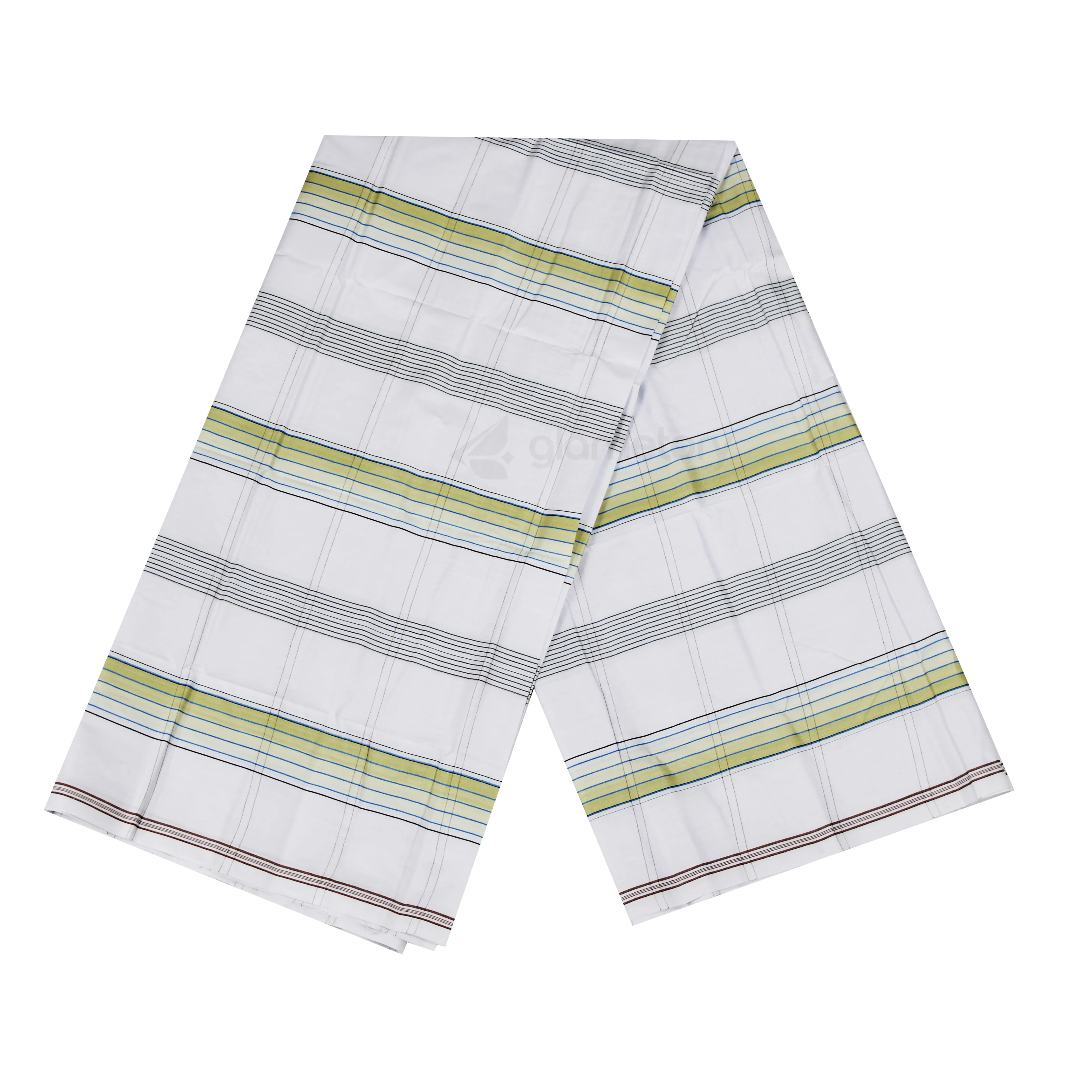 White Striped Cotton Lungi-11052520