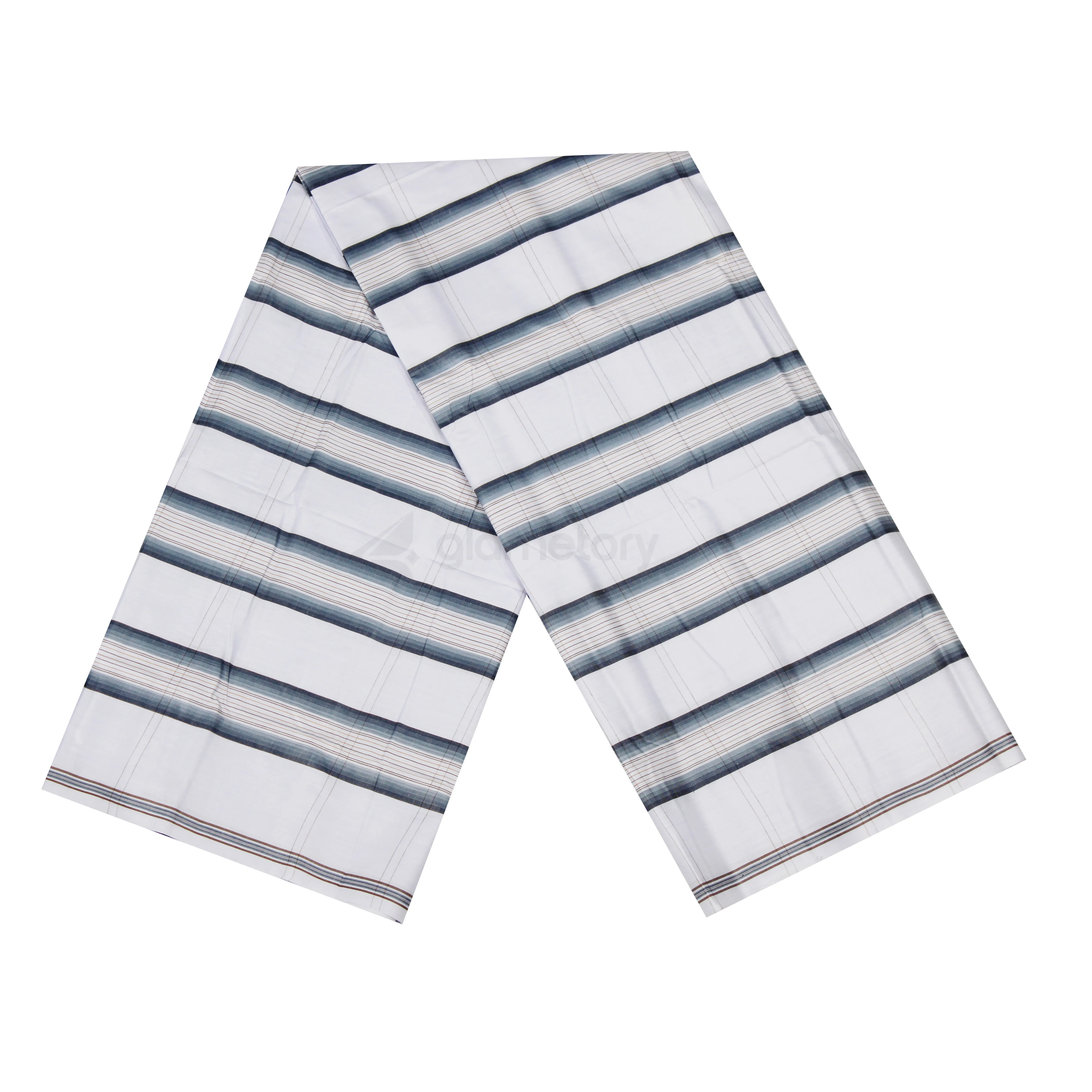 White Striped Cotton Lungi-11052521