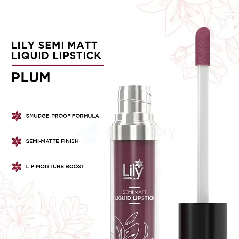 Lily Semi Matt Liquid Lipstick 108-Plum thumbnail 3