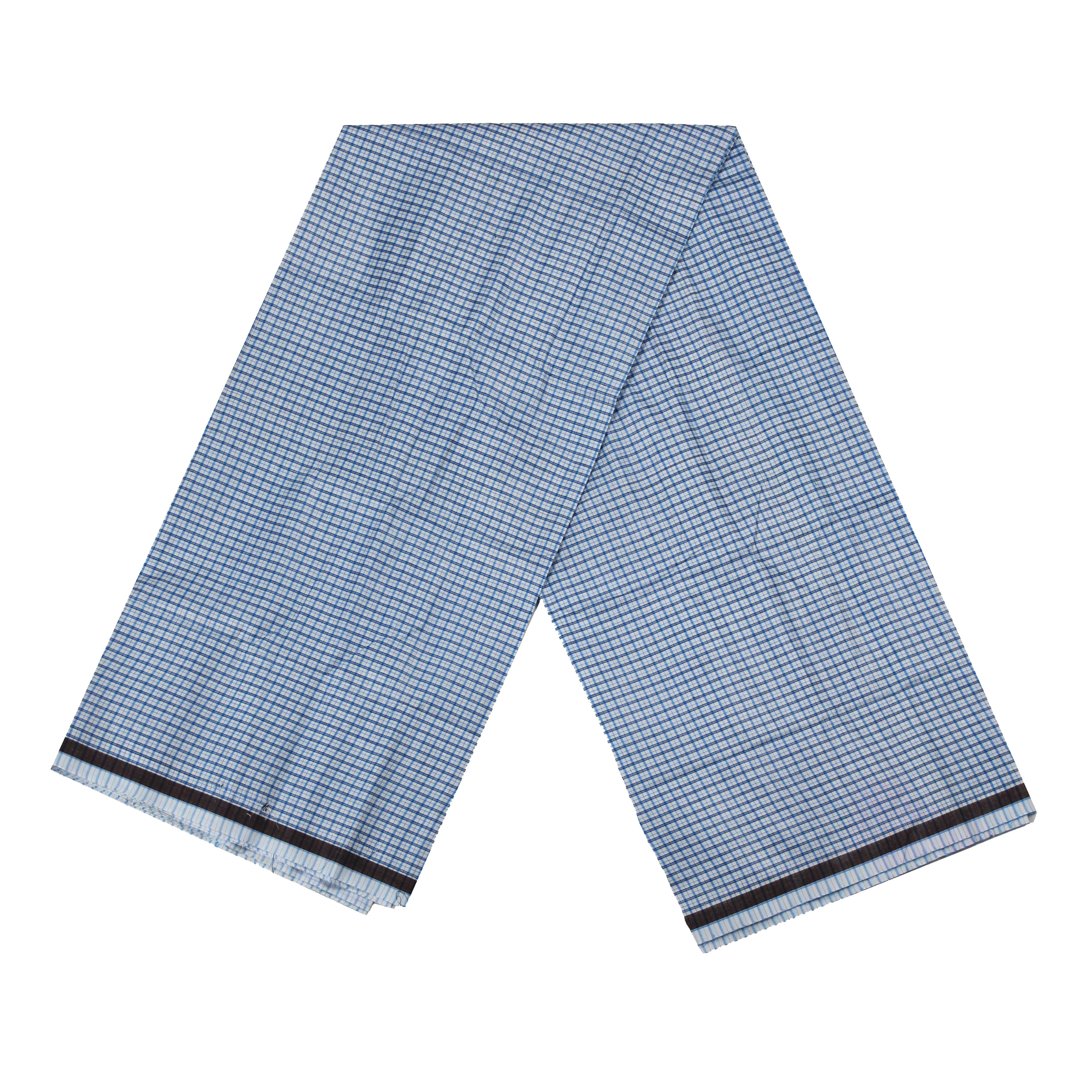 White & Blue Check Cotton Lungi-1103252