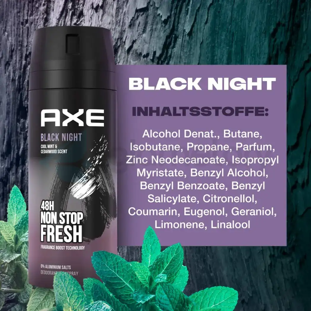 Axe Black Night Black Caramel & Vanilla Deodorant Body Spray-150ml thumbnail 4