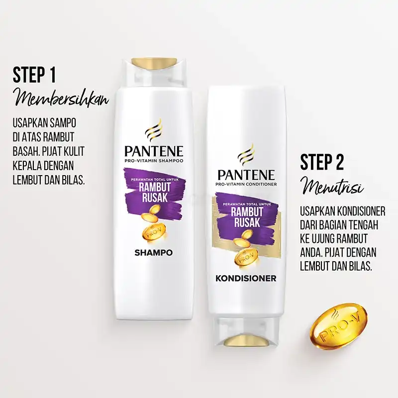 Pantene Pro Vitamin Conditioner Rambut Rusak-290ml thumbnail 4