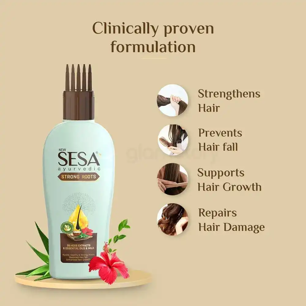 Sesa Strong Roots Herbal Hair Oil-110ml & Get 1 Free thumbnail 5