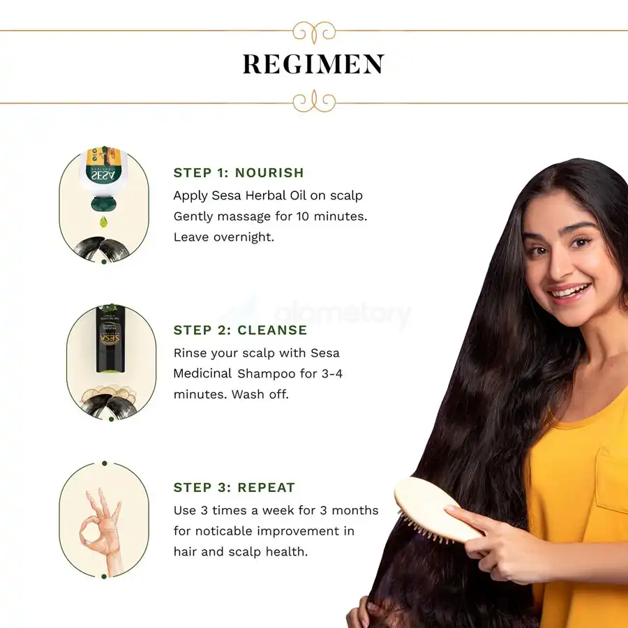 Buy Sesa Herbal Hair Oil-200ml & Get Sesa 50ml Anti-Hair Fall Shampoo Free thumbnail 3