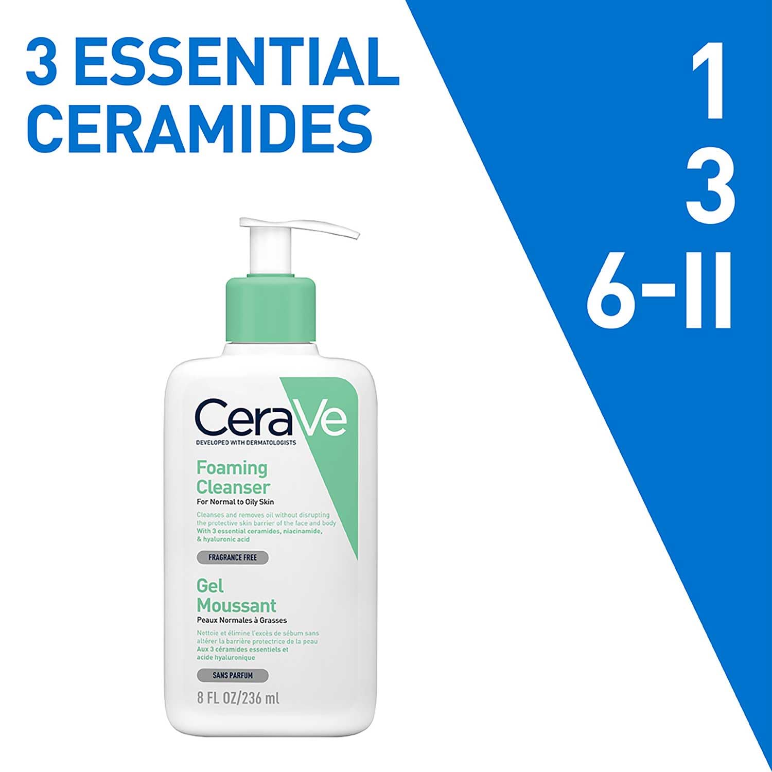 Cerave Foaming Cleanser For Normal to Oily Skin Gel Moussant-236ml thumbnail 5