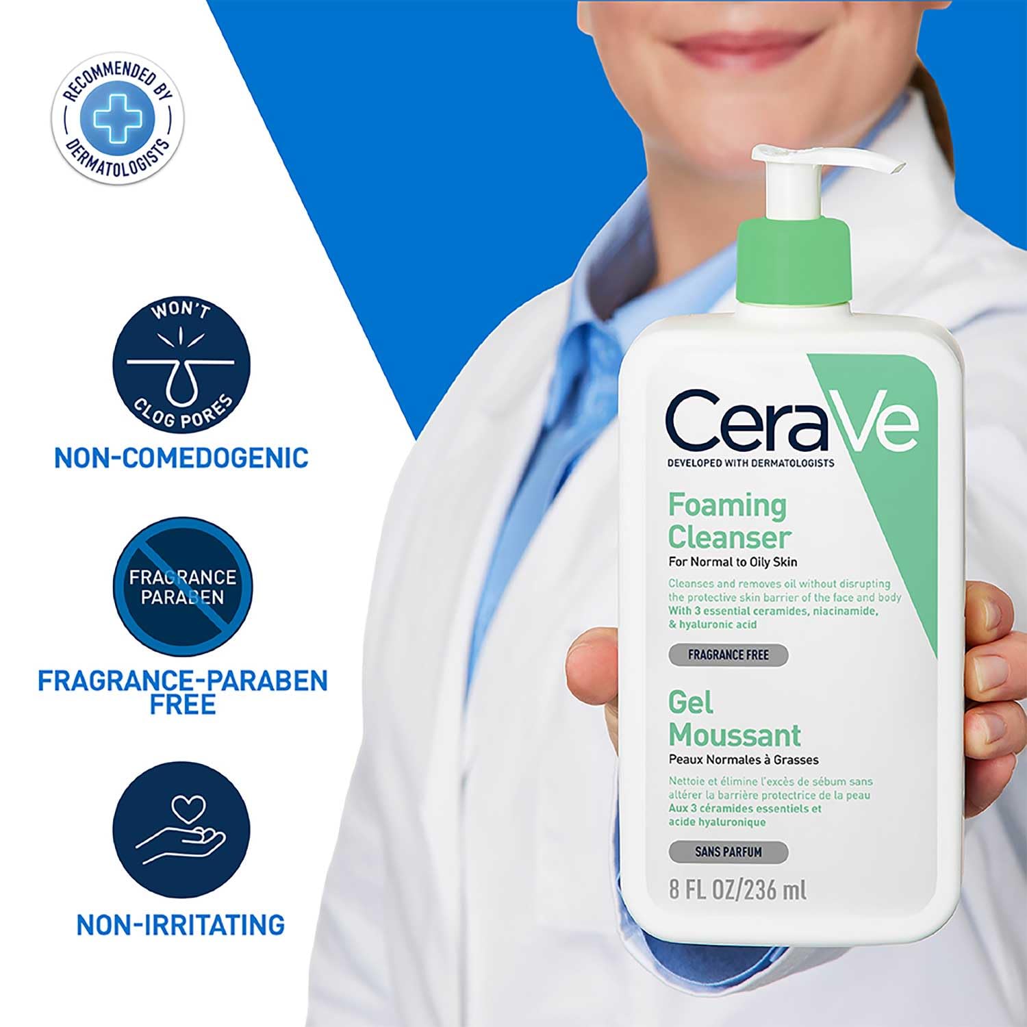 Cerave Foaming Cleanser For Normal to Oily Skin Gel Moussant-236ml thumbnail 6