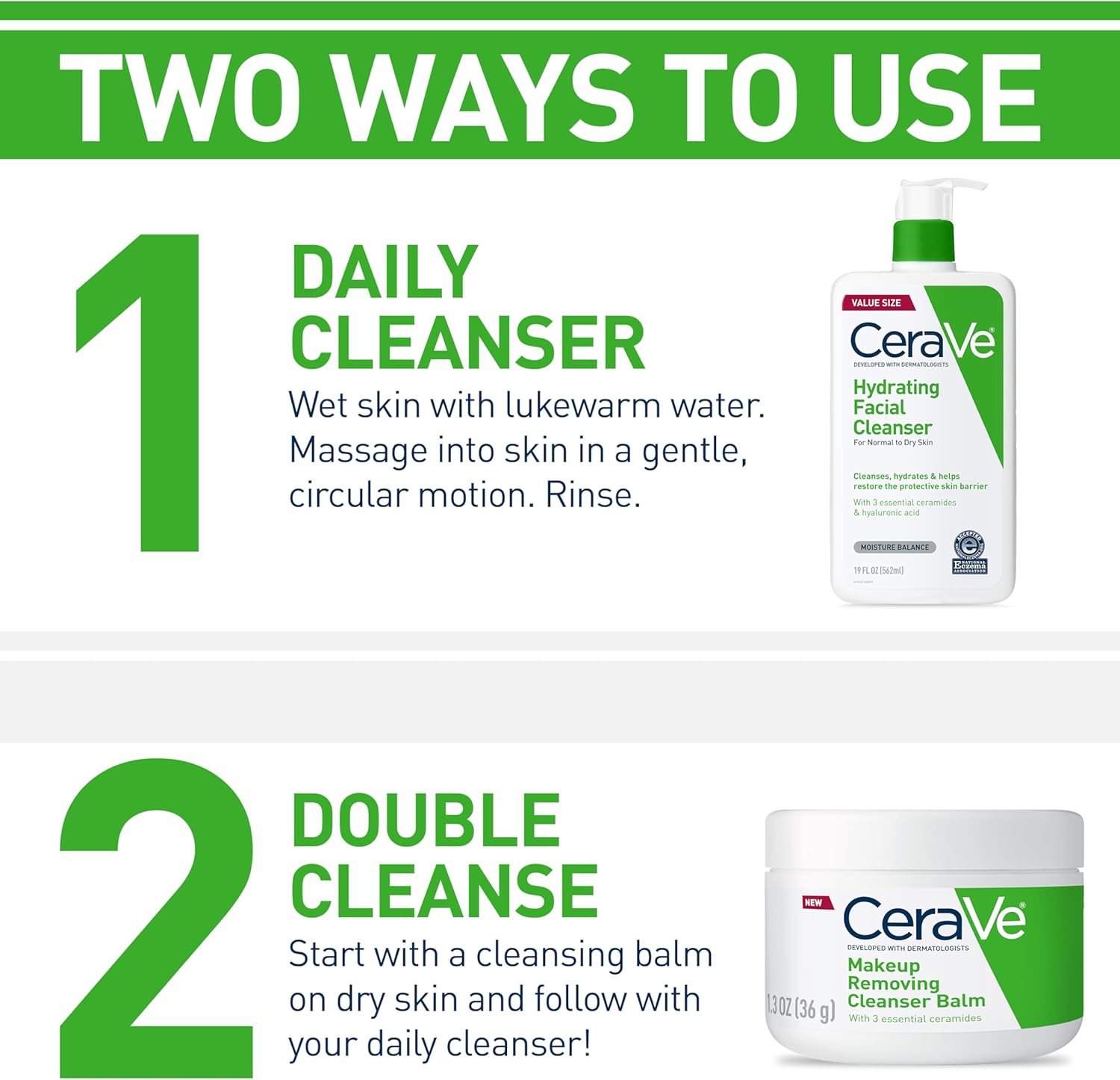 Cerave Hydrating Facial Cleanser For Normal to Dry Skin-355ml thumbnail 3