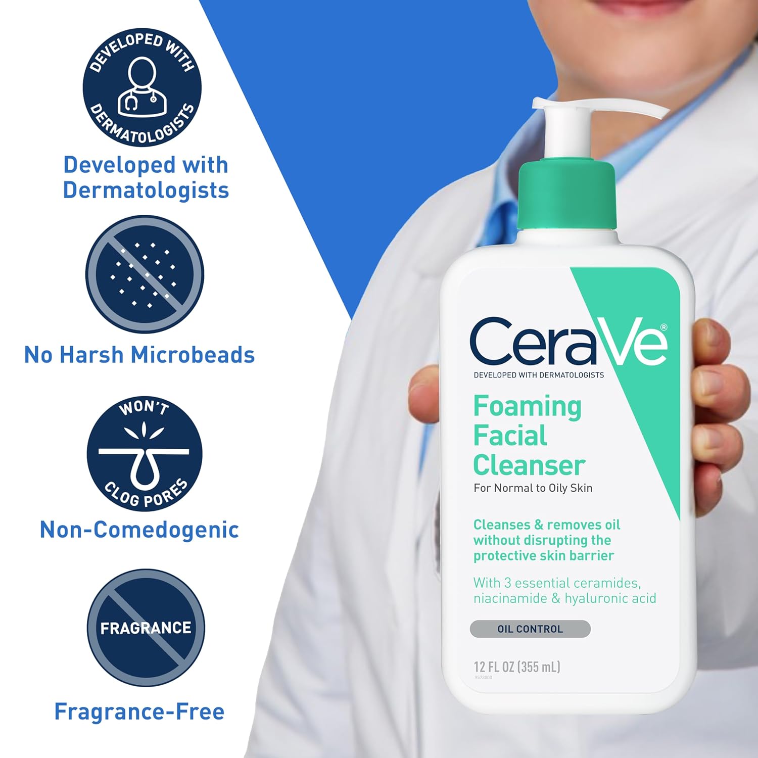 Cerave Foaming Facial Cleanser For Normal to Oily Skin-355ml thumbnail 5
