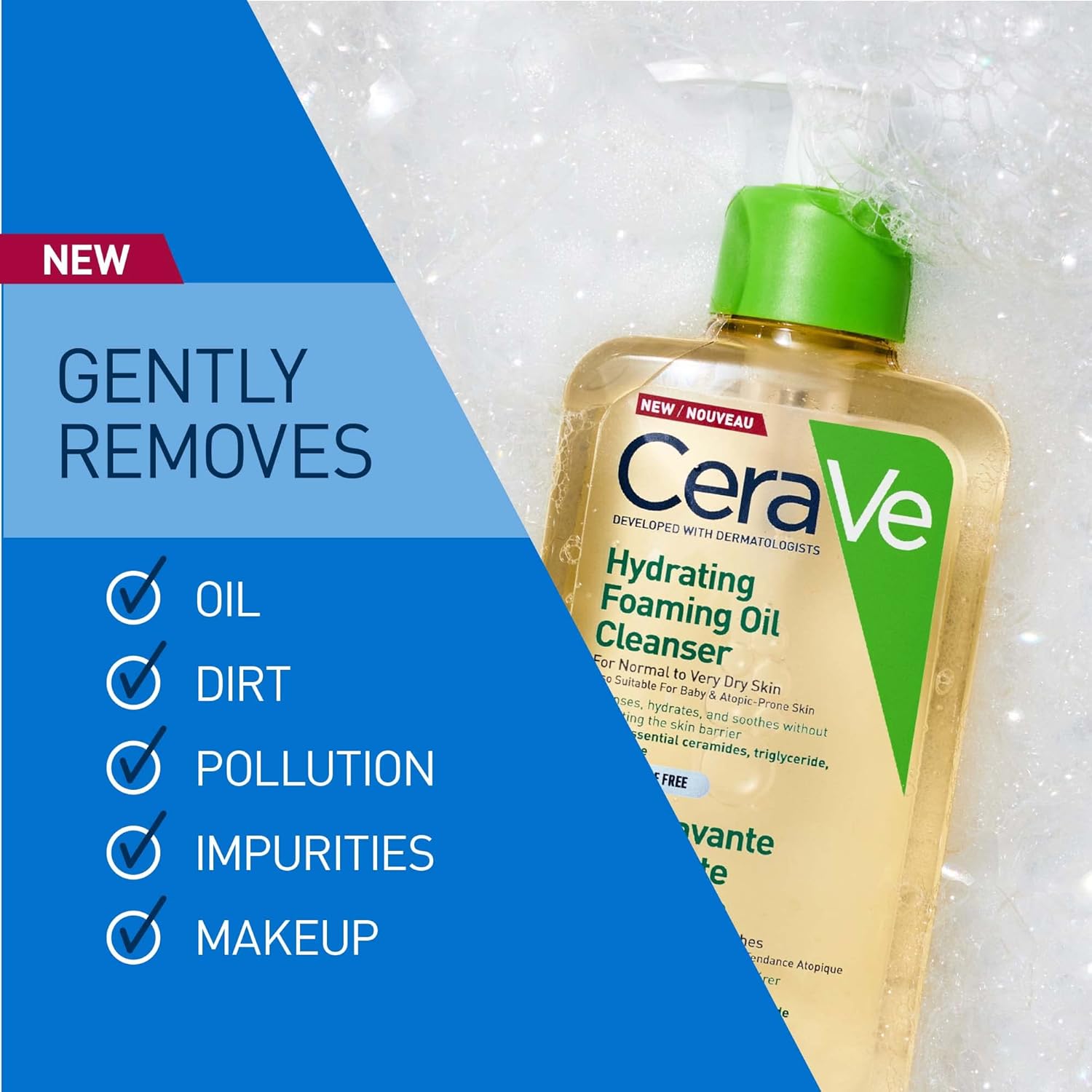 Cerave Hydrating Foaming Oil Cleanser For Normal to Very Dry Skin-473ml thumbnail 9