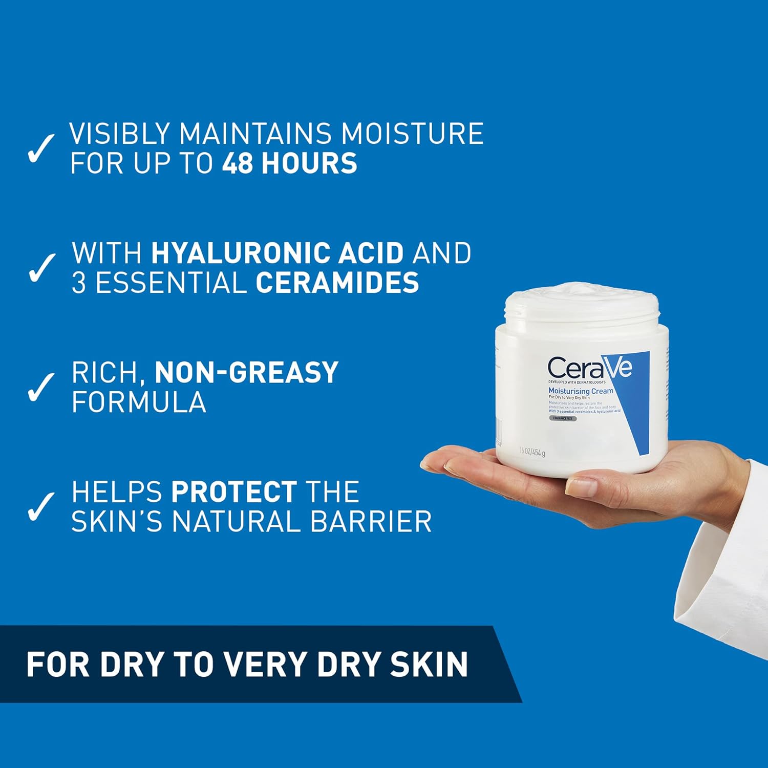 Cerave Moisturising Cream For Dry to Very Dry Skin-340g thumbnail 6