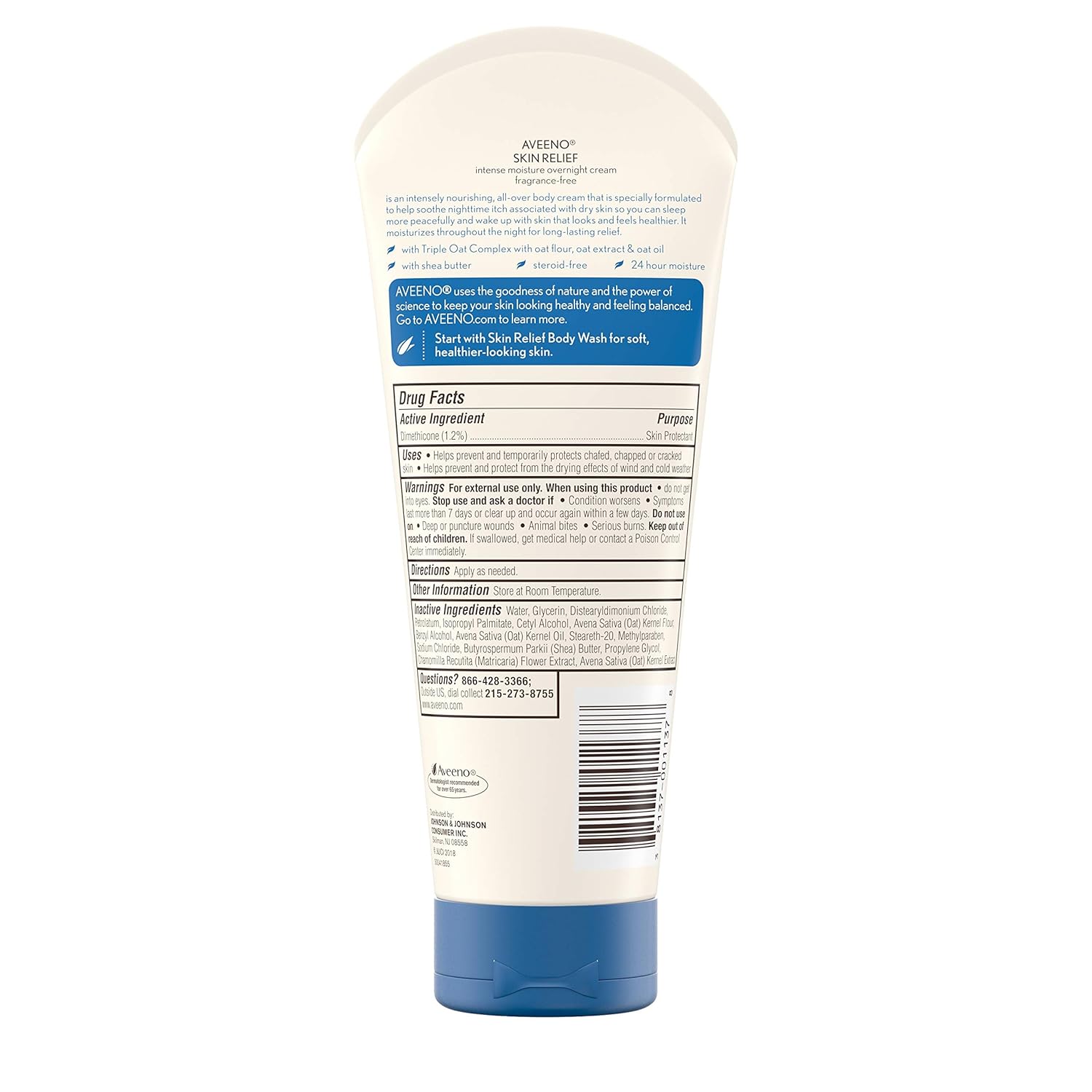 Aveeno Skin Relief Overnight Cream Intense Moisture-207g thumbnail 7