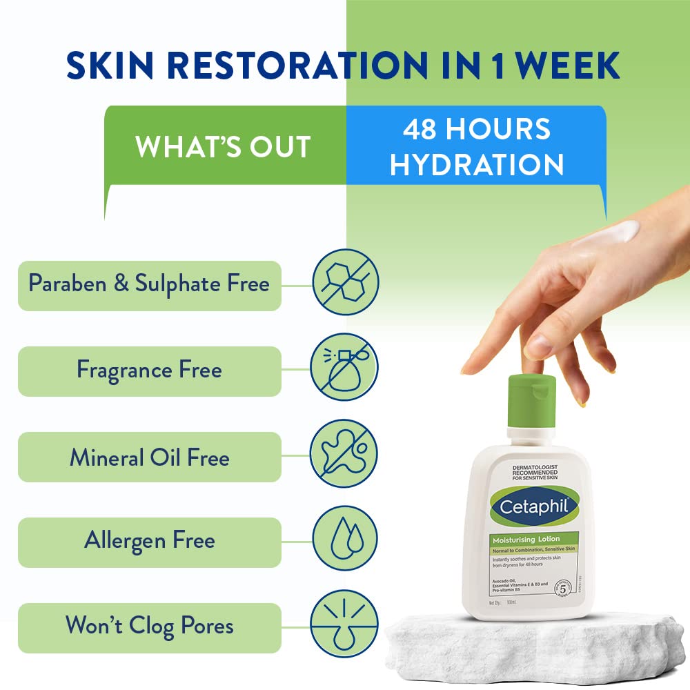 Cetaphil Moisturising Lotion Normal to Combination for Sensitive Skin-100ml thumbnail 4