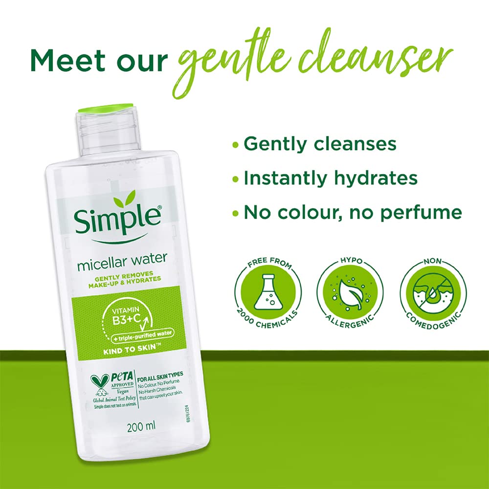 Simple Kind To Skin Micellar Cleansing Water-200ml thumbnail 3