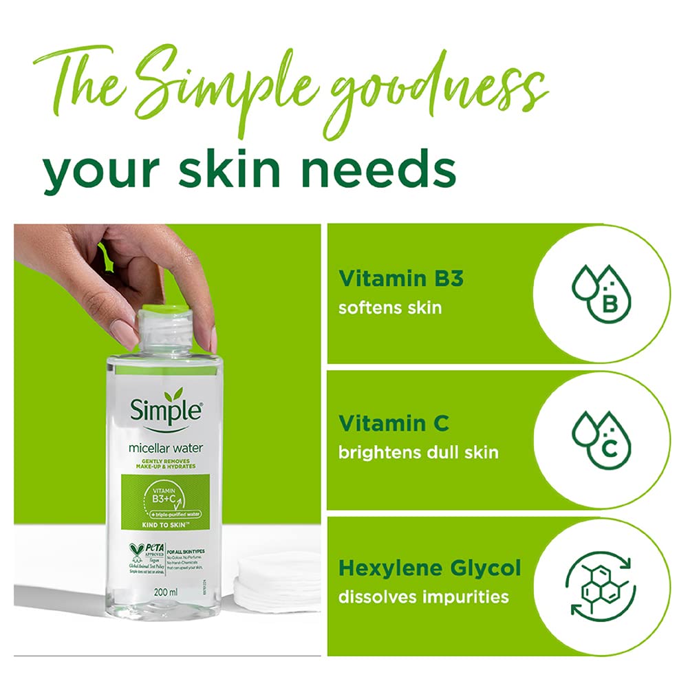 Simple Kind To Skin Micellar Cleansing Water-200ml thumbnail 4