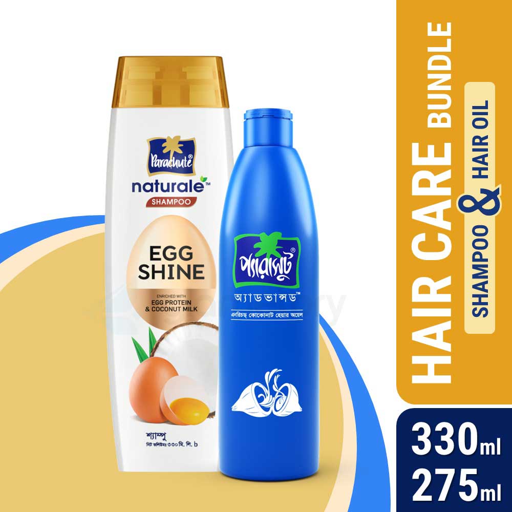 Combo Pack Parachute Naturale Shampoo Egg Shine-330ml & Coconut Hair Oil-275ml