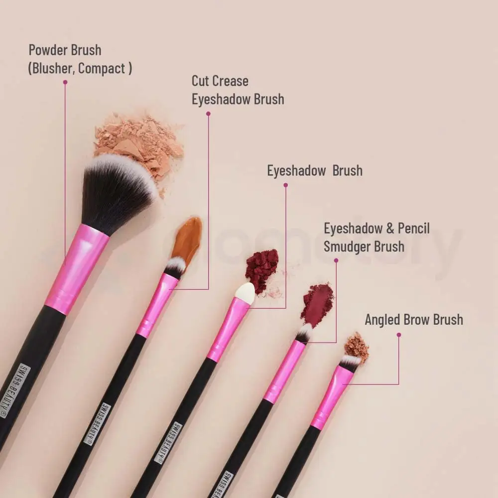 Swiss Beauty 5Pcs Makeup Brush Pink 02