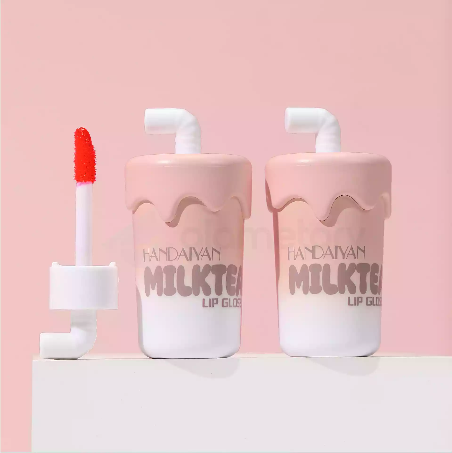 Handaiyan Milk Tea Water Gel Lip Gloss Cool Peach thumbnail 3