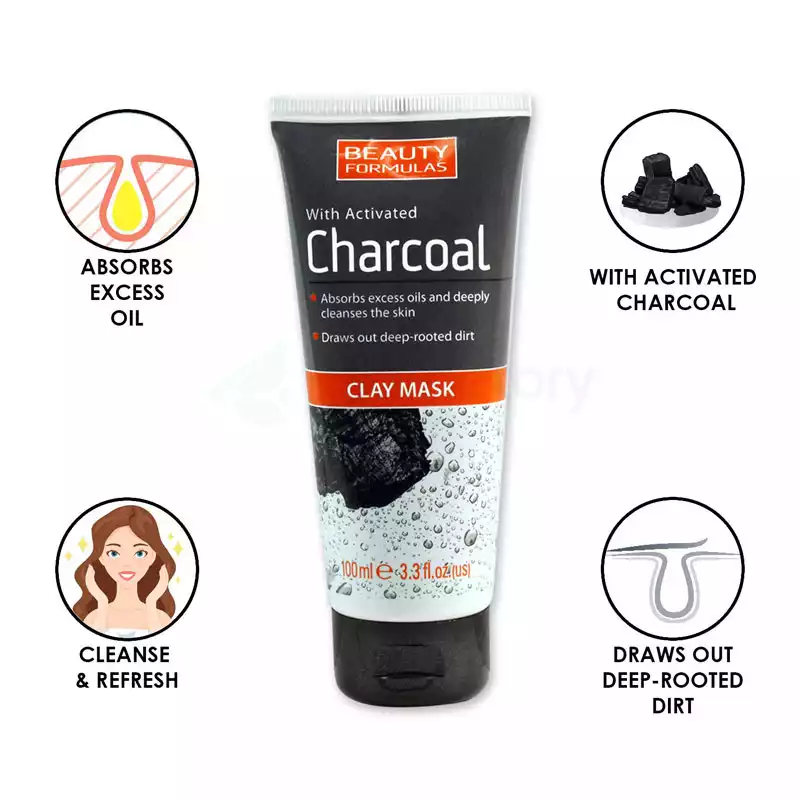 Beauty Formulas Charcoal Clay Mask-100ml thumbnail 3