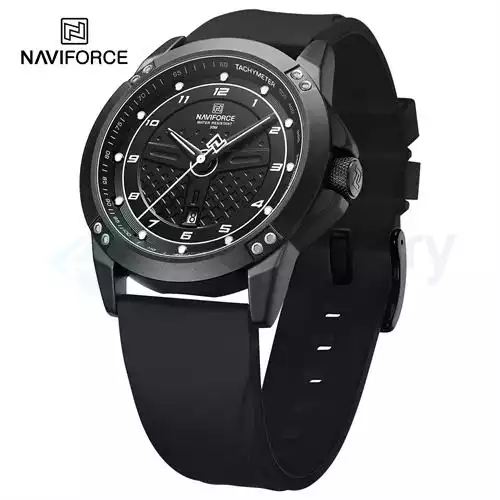 Naviforce Luxury Men's Watch with Belt Strap 8031-Black thumbnail 3