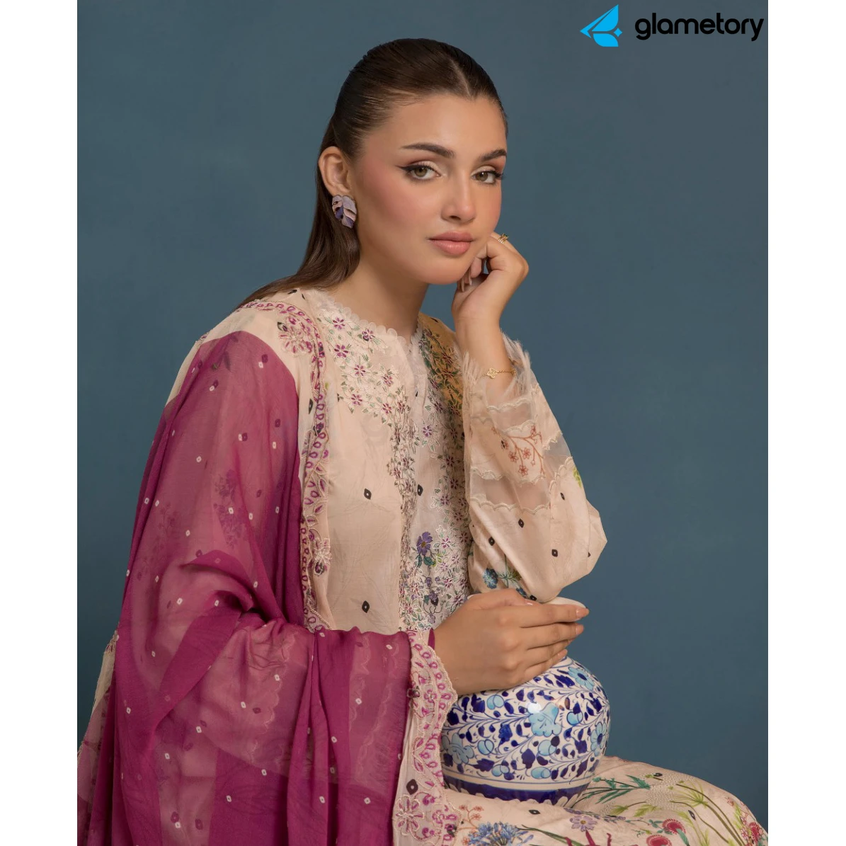Pakistani Luxury Digital Printed Lawn with Chiffon Dupatta-25022634 thumbnail 3