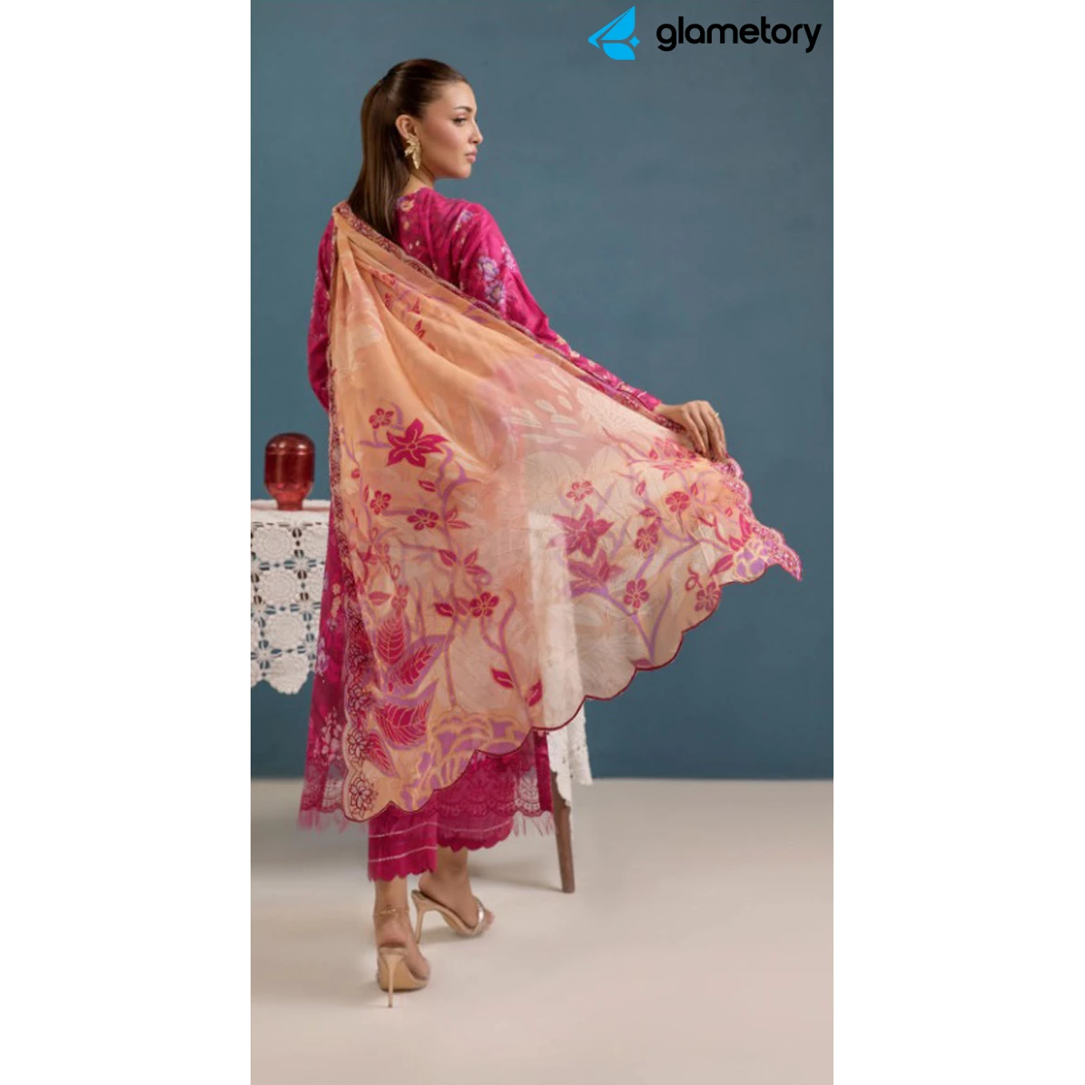 Pakistani Luxury Digital Printed Lawn with Chiffon Dupatta-25022636
